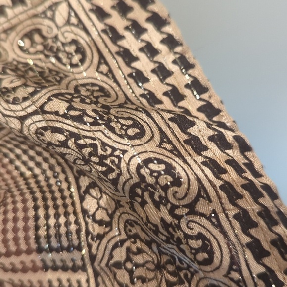 Vintage Scarf Weaved Gold Thread - Picture 5 of 7